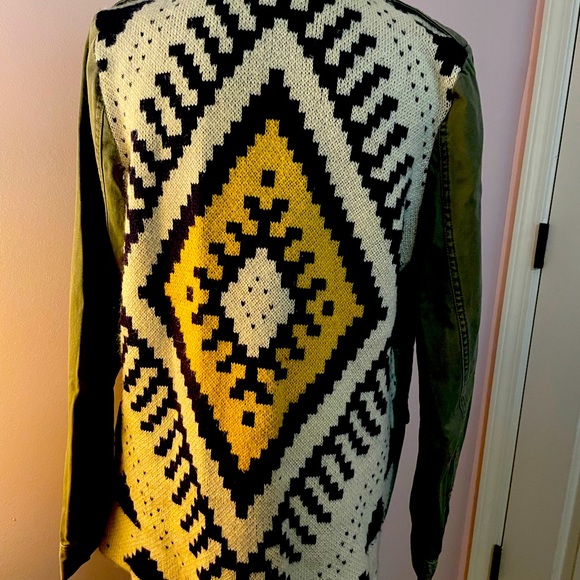 Alter’d State olive green utility jacket with Aztec back - Picture 1 of 4